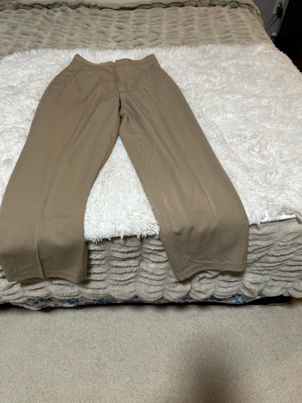 Briggs New York Tan Wide-Leg Trousers